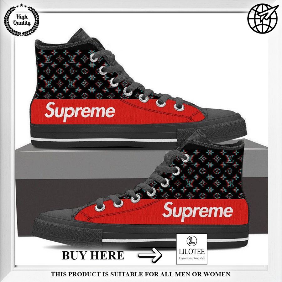 supreme lv high top canvas shoes 1 437