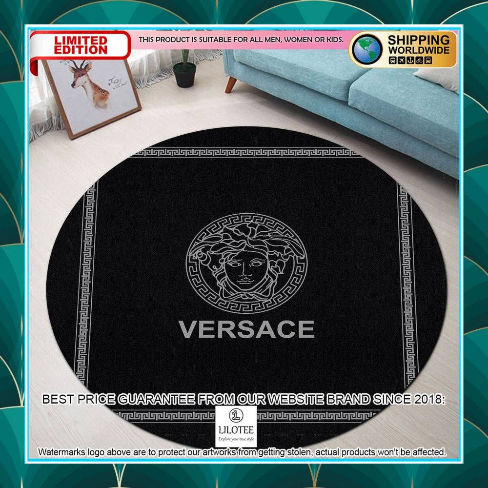 versace black round rug 1 285