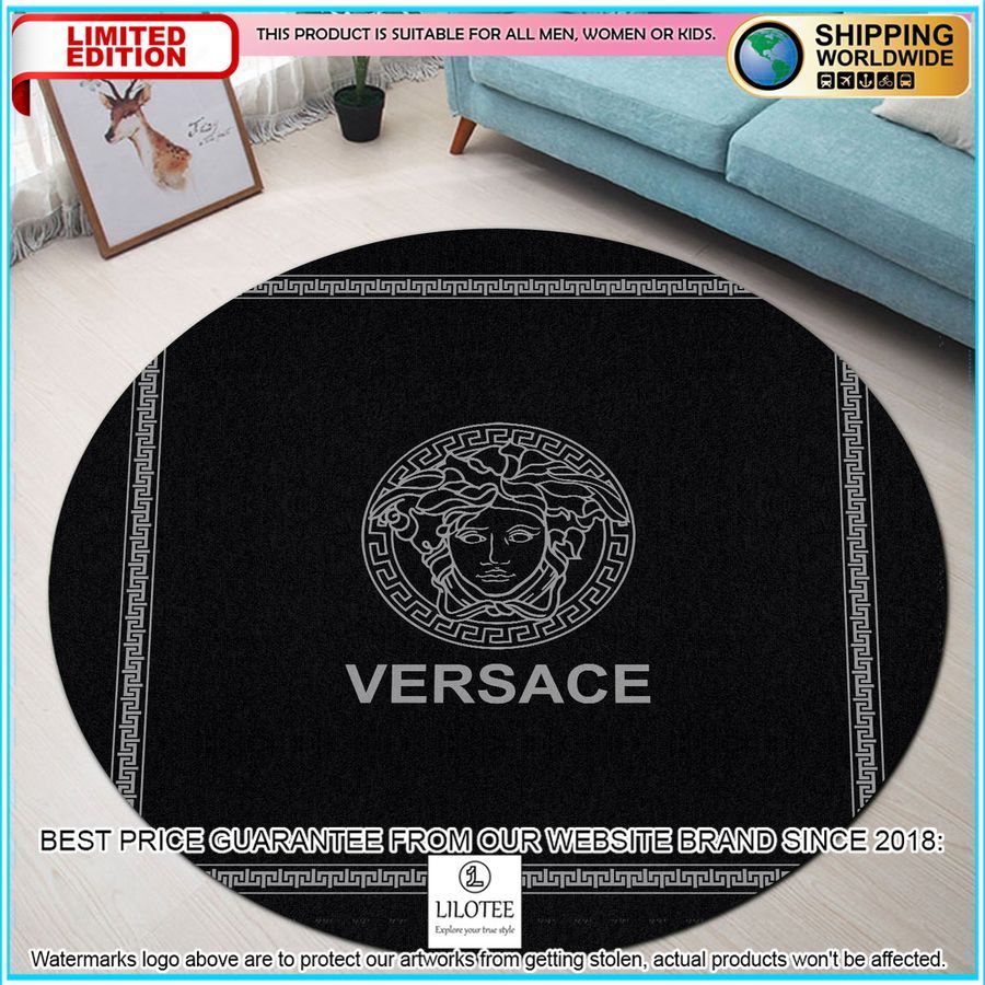 versace black round rug 1 721