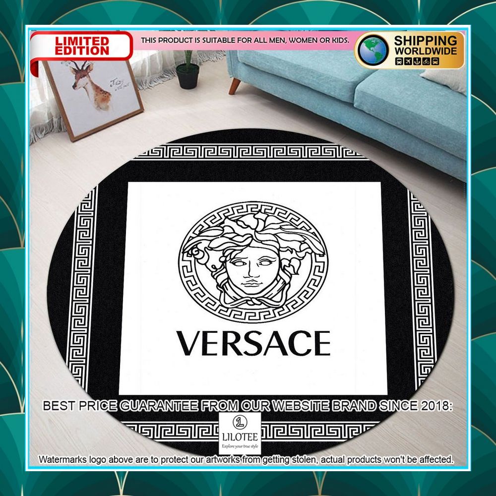 versace black white round rug 1 102