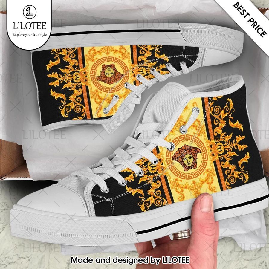 versace gold high top canvas sneakers 1 878