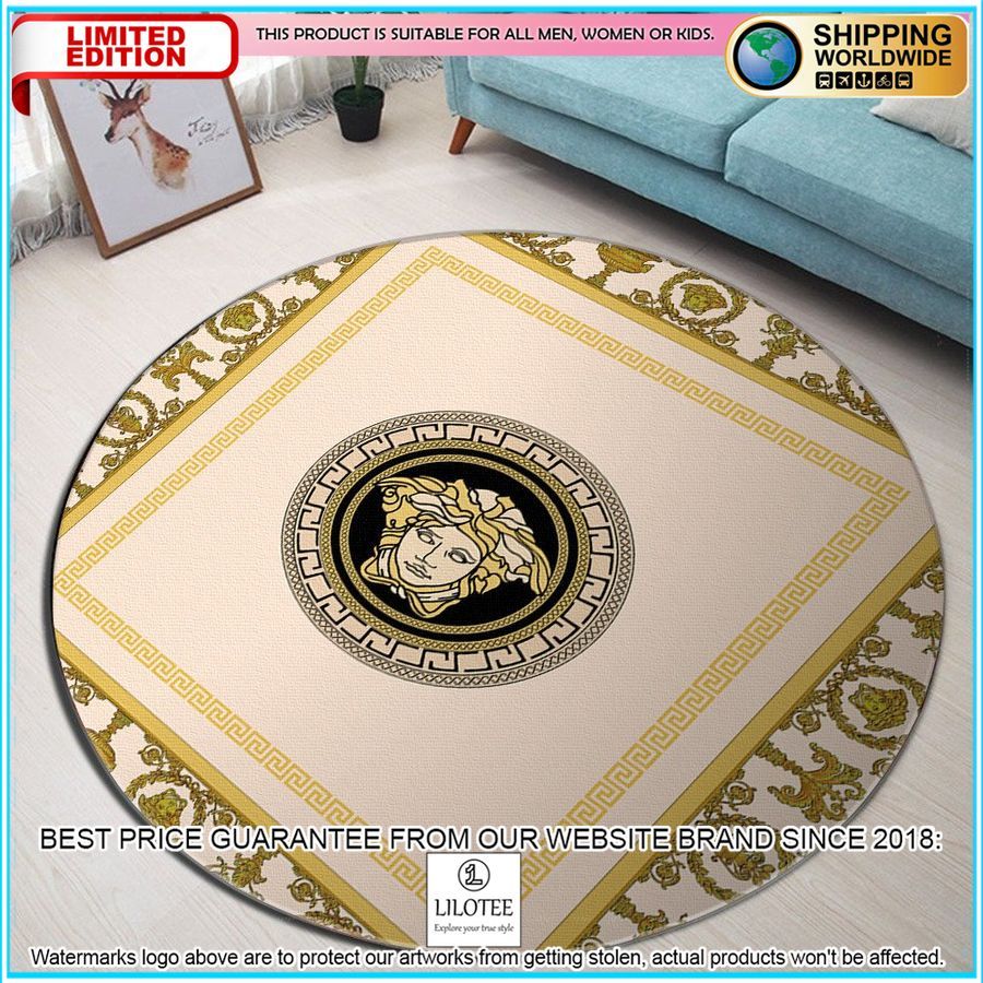 versace gold round rug 1 532