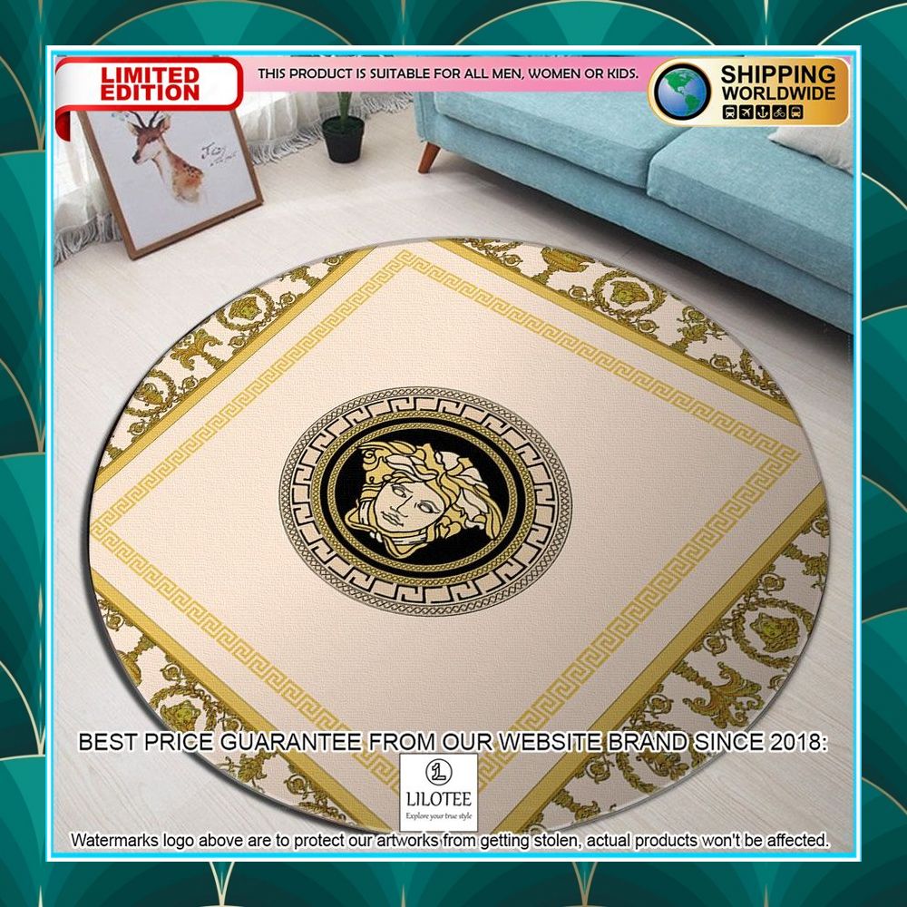 versace gold round rug 1 866