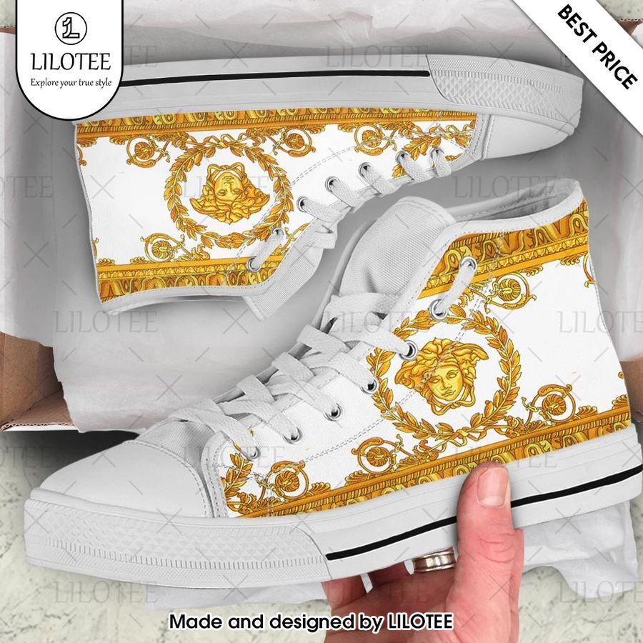 versace gold white high top canvas shoes 1 511