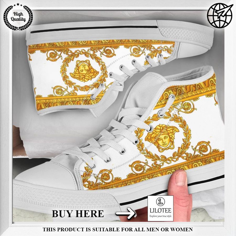 versace gold white high top canvas shoes 1 647