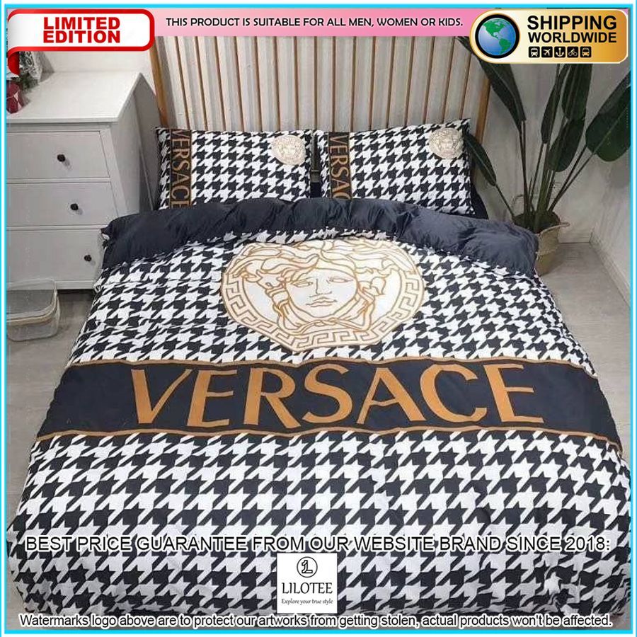 versace houndstooth duvet cover bedding set 1 650