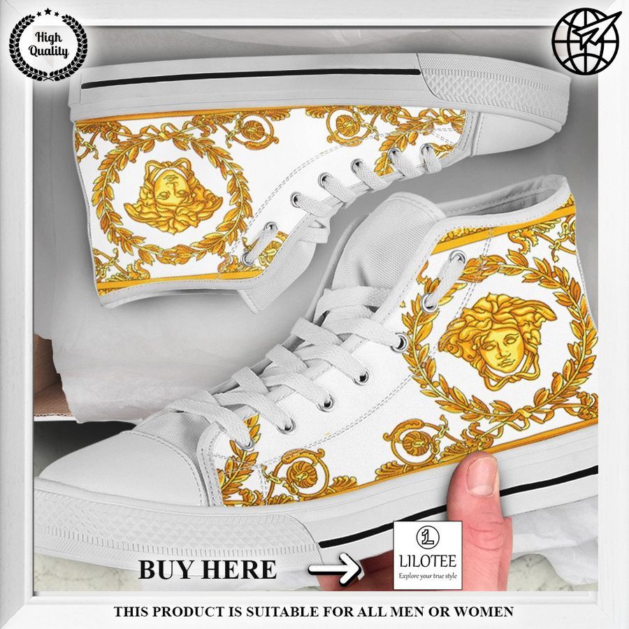 versace white gold high top canvas shoes 1 671