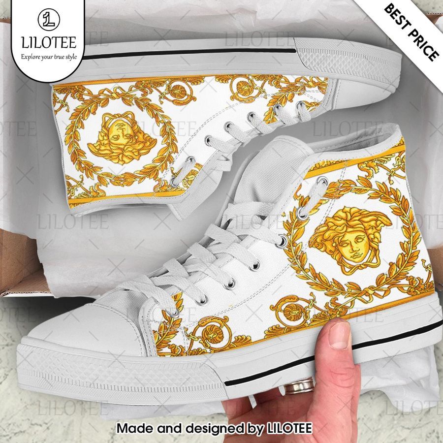 versace white gold high top canvas shoes 1 934
