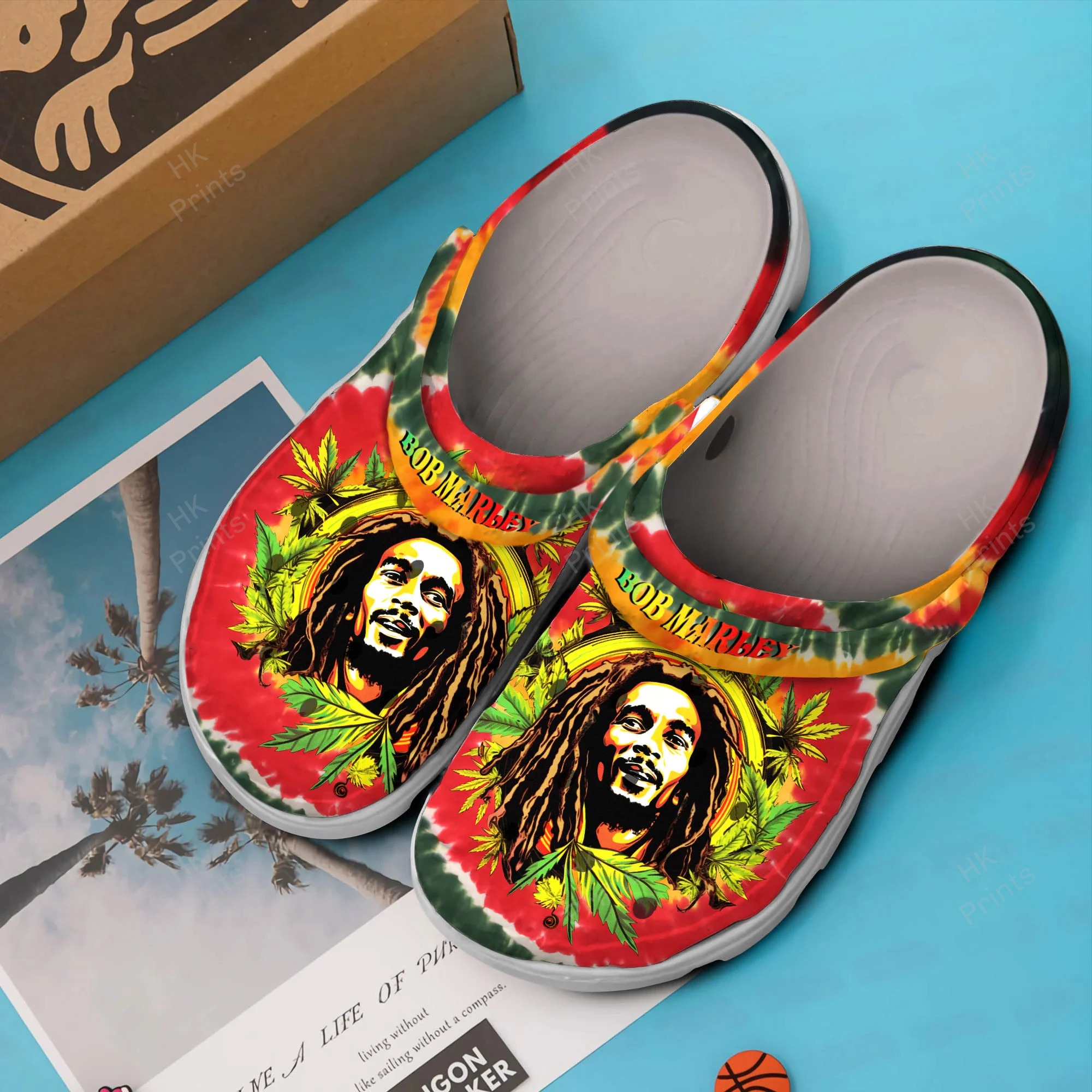 Bob Marley Rasta Tie Dye Crocband Shoes 1