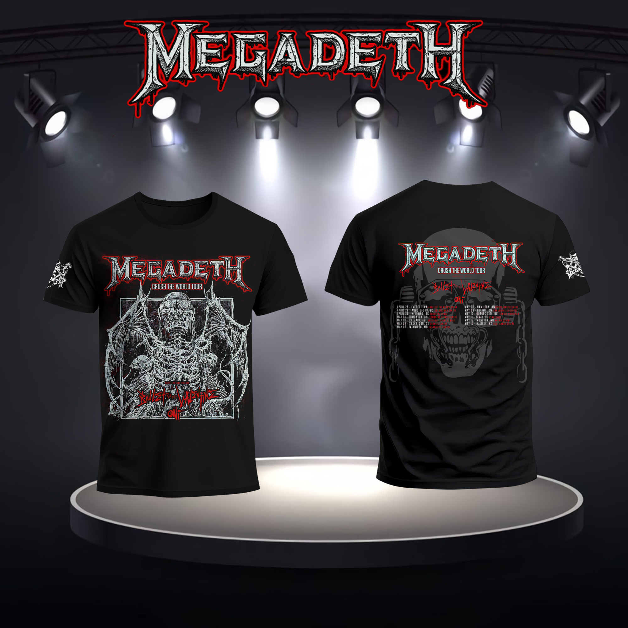 Megadeth Crush The Word Tour Shirt