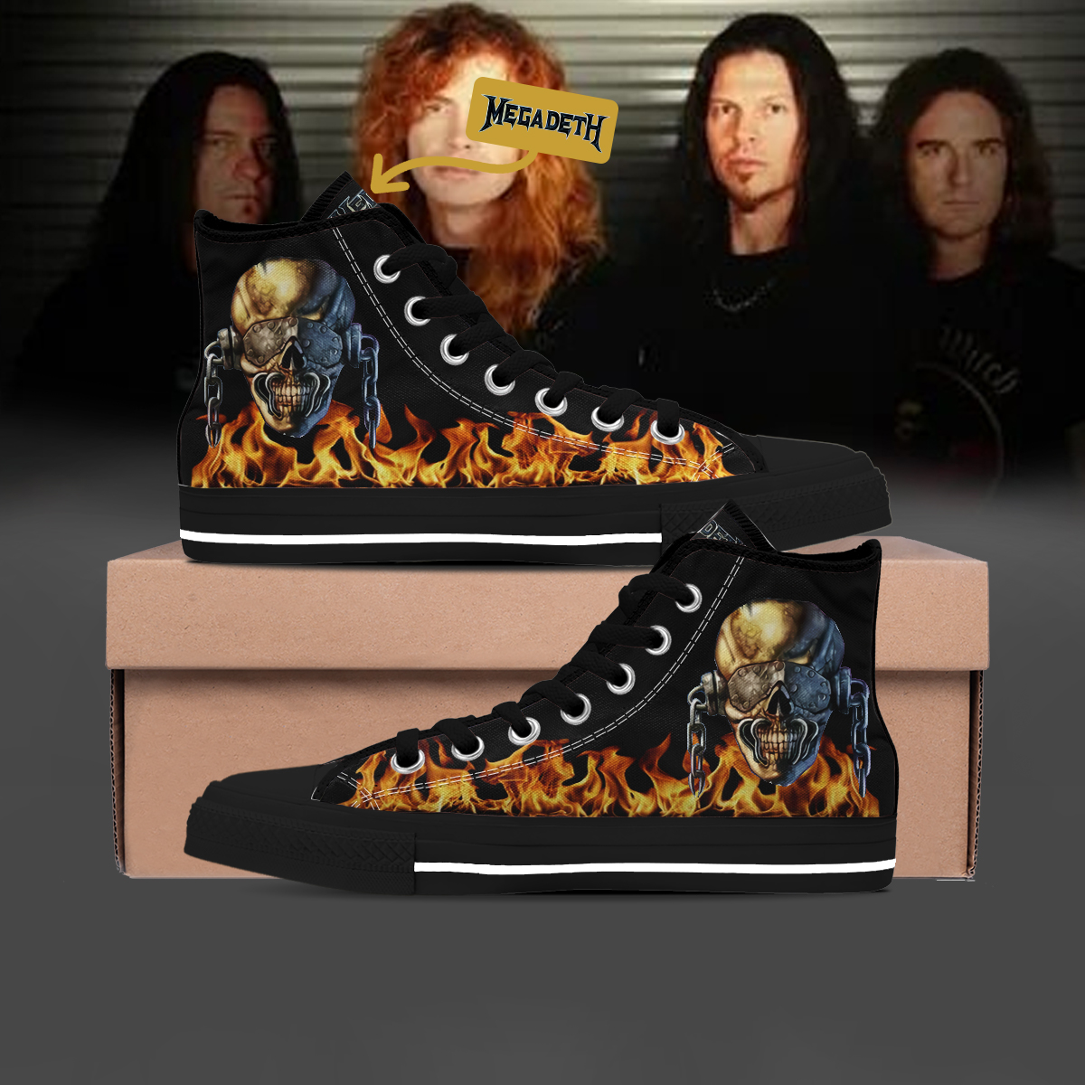 Megadeth Rock Band Firer Canvas High Top Shoes