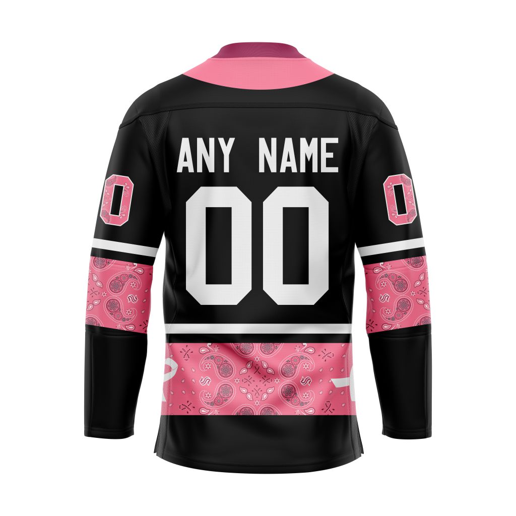 Seattle Kraken Paisley In October We Wear Pink Breast Cancer Custom Hockey Jersey 1