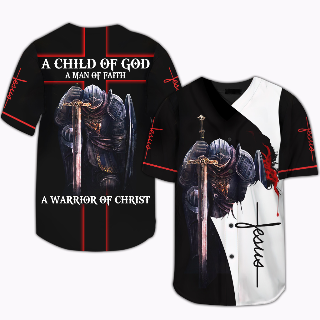 a child of god a man of faith a warrior of christ jesus baseball jersey 5560 EeBM1