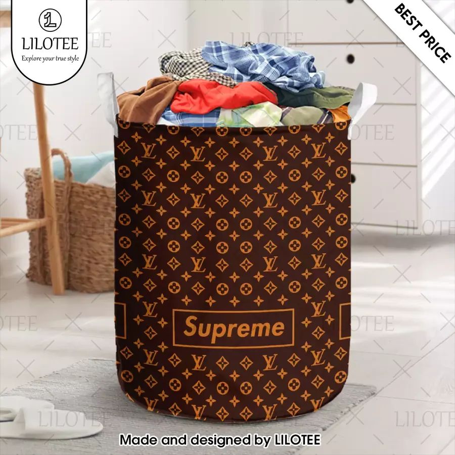 brown supreme louis vuitton laundry basket 1 906
