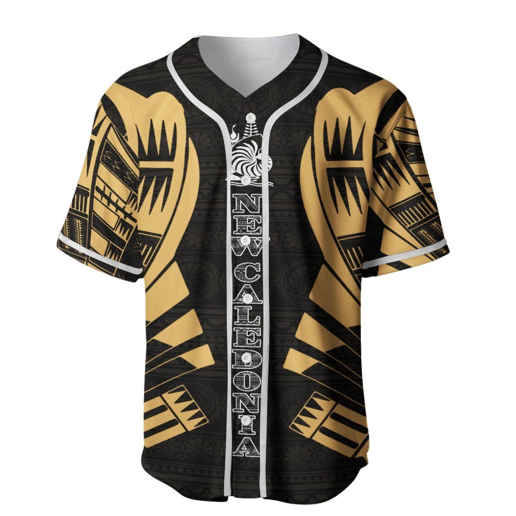caledonia polynesian tattoo gold custom baseball jersey 6428 JBwe0