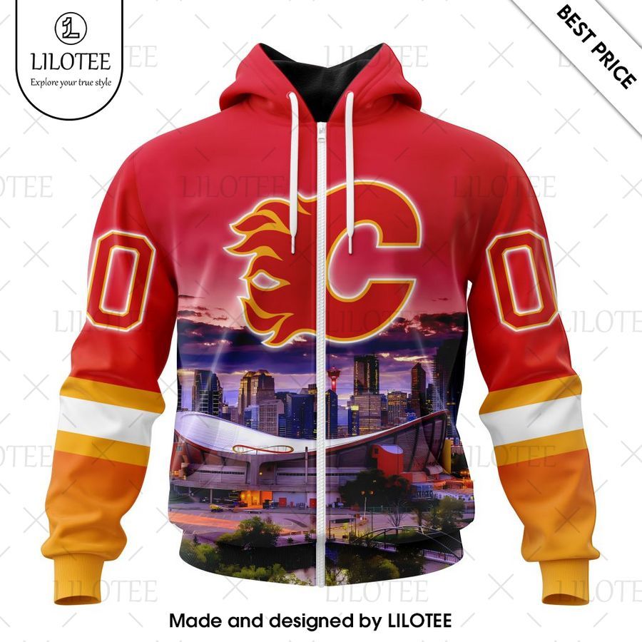 calgary flames city skyline special design personalized shirt 2 641
