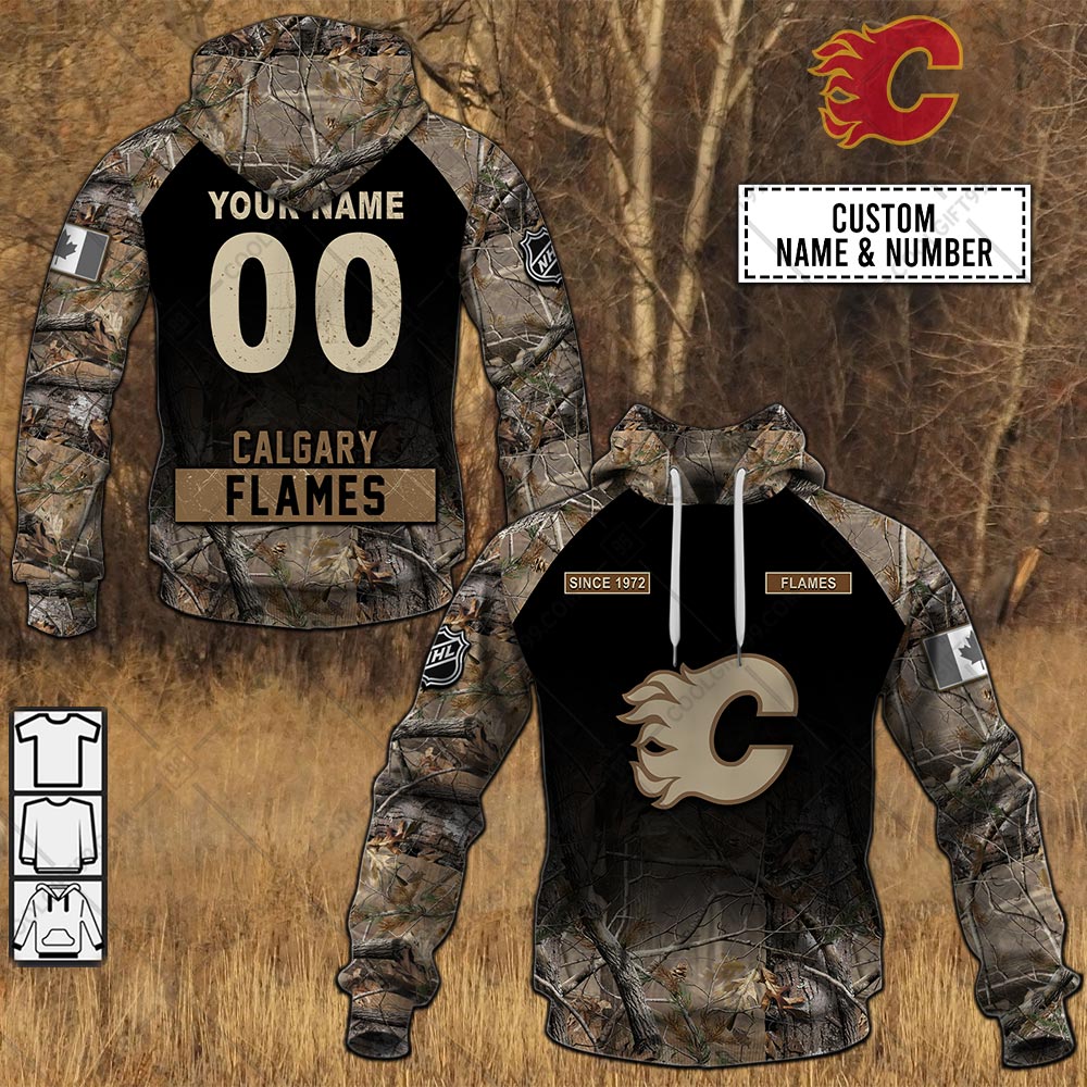 calgary flames hunting camouflage custom shirt 2064 HDvL1