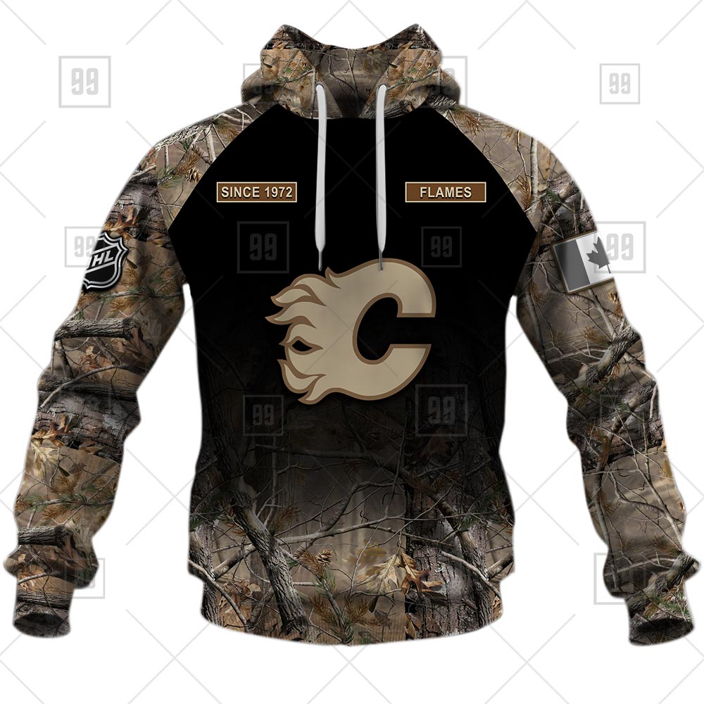 calgary flames hunting camouflage custom shirt 3053 IdmsK