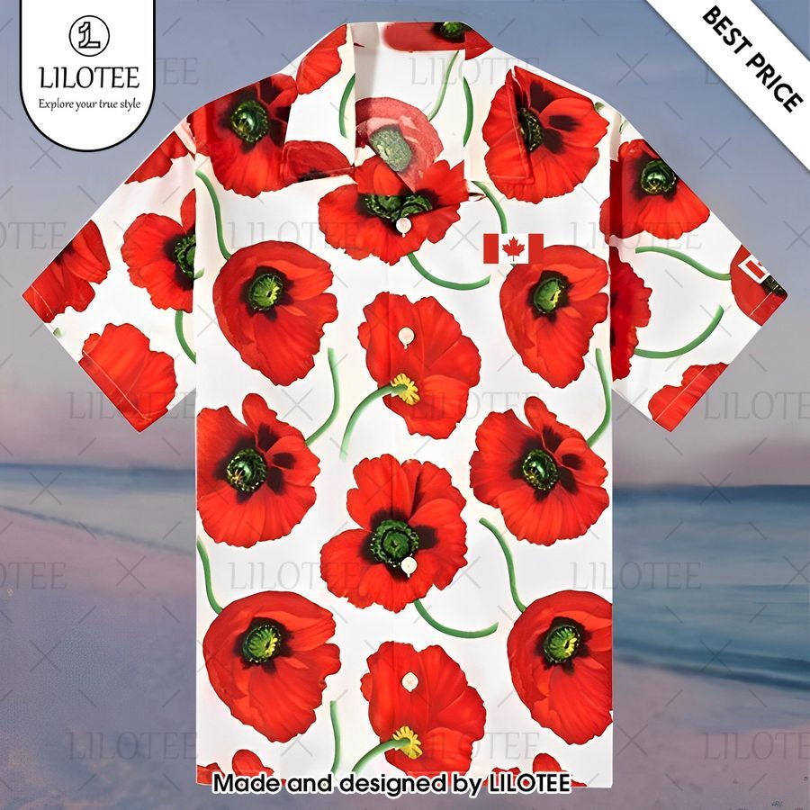 canada poppy flowers vetetans remembrance day hawaii shirt 1 751