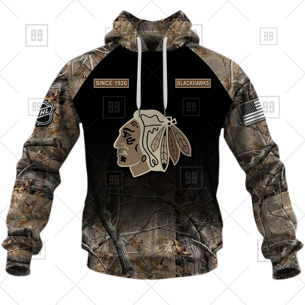chicago blackhawks hunting camouflage custom shirt 4148 Uwz4H