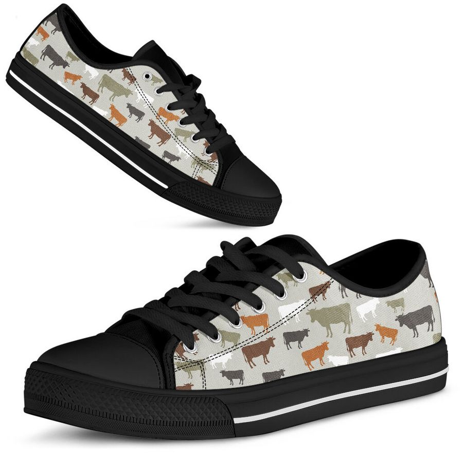 cow low top canvas shoes 1