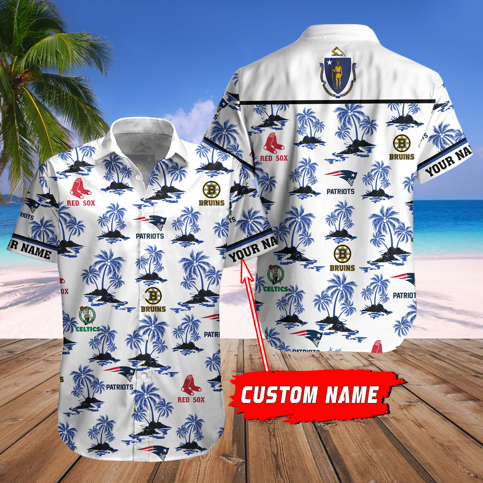 custom boston sports hawaiian shirt 5057 P6NIm