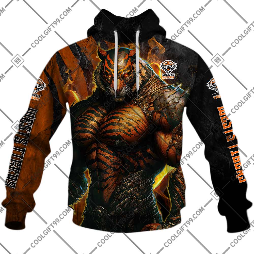 custom wests tigers warrior hoodie 4272 g9c84