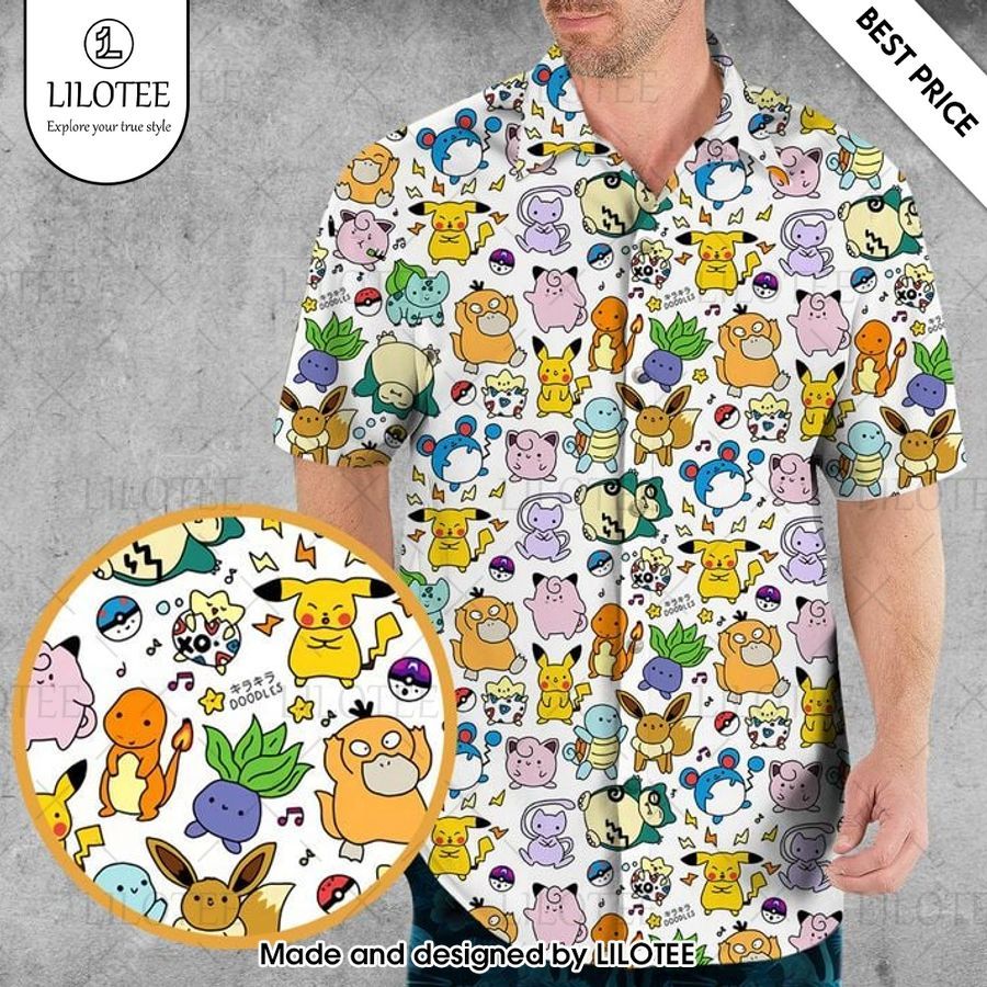 cute poke pattern hawaiian shirt 2 469