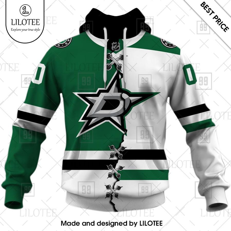 dallas stars mix home and away jersey personalized shirt 2 556