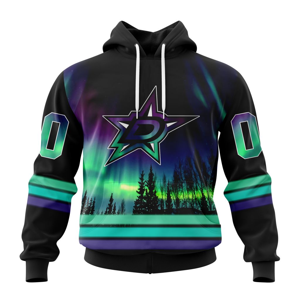 dallas stars special design with northern lights custom shirt 5475 EYIQE