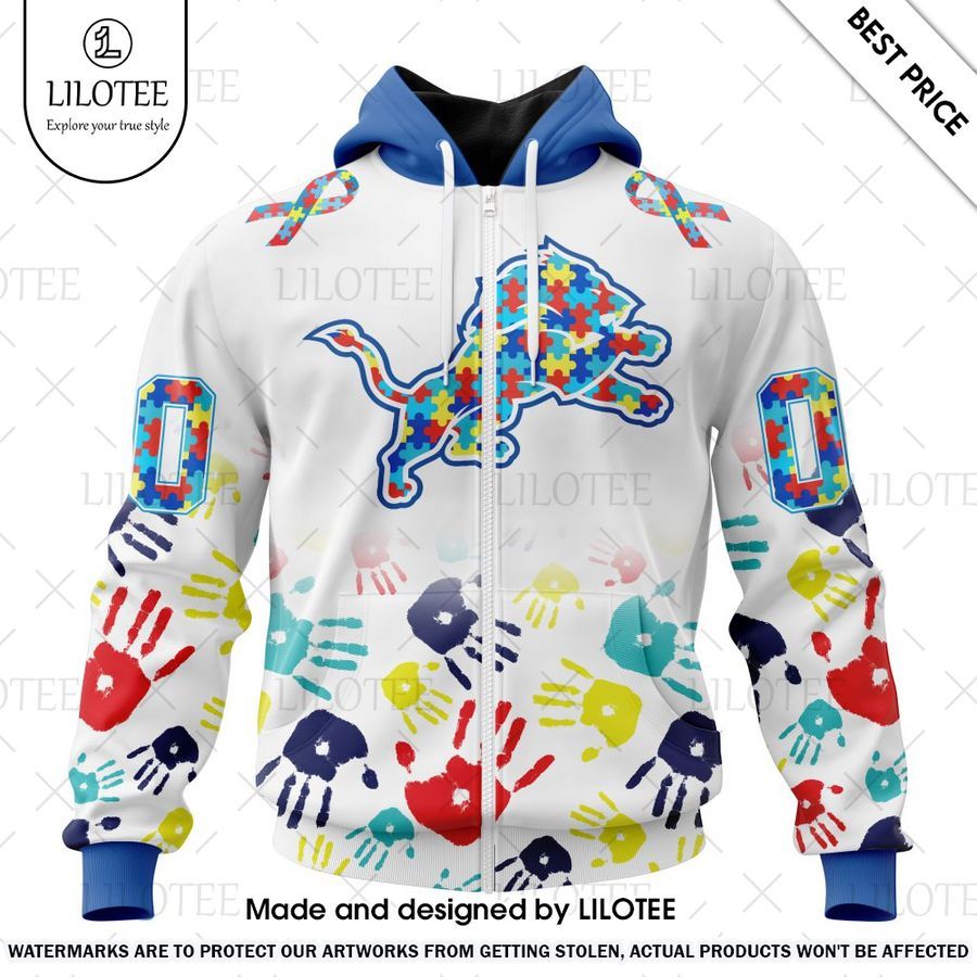 detroit lions special autism awareness design custom shirt 2 408