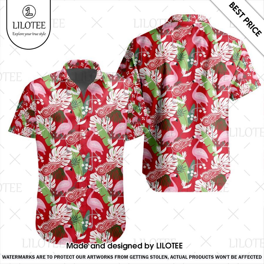 detroit red wings flamingo hawaiian shirt 1 763