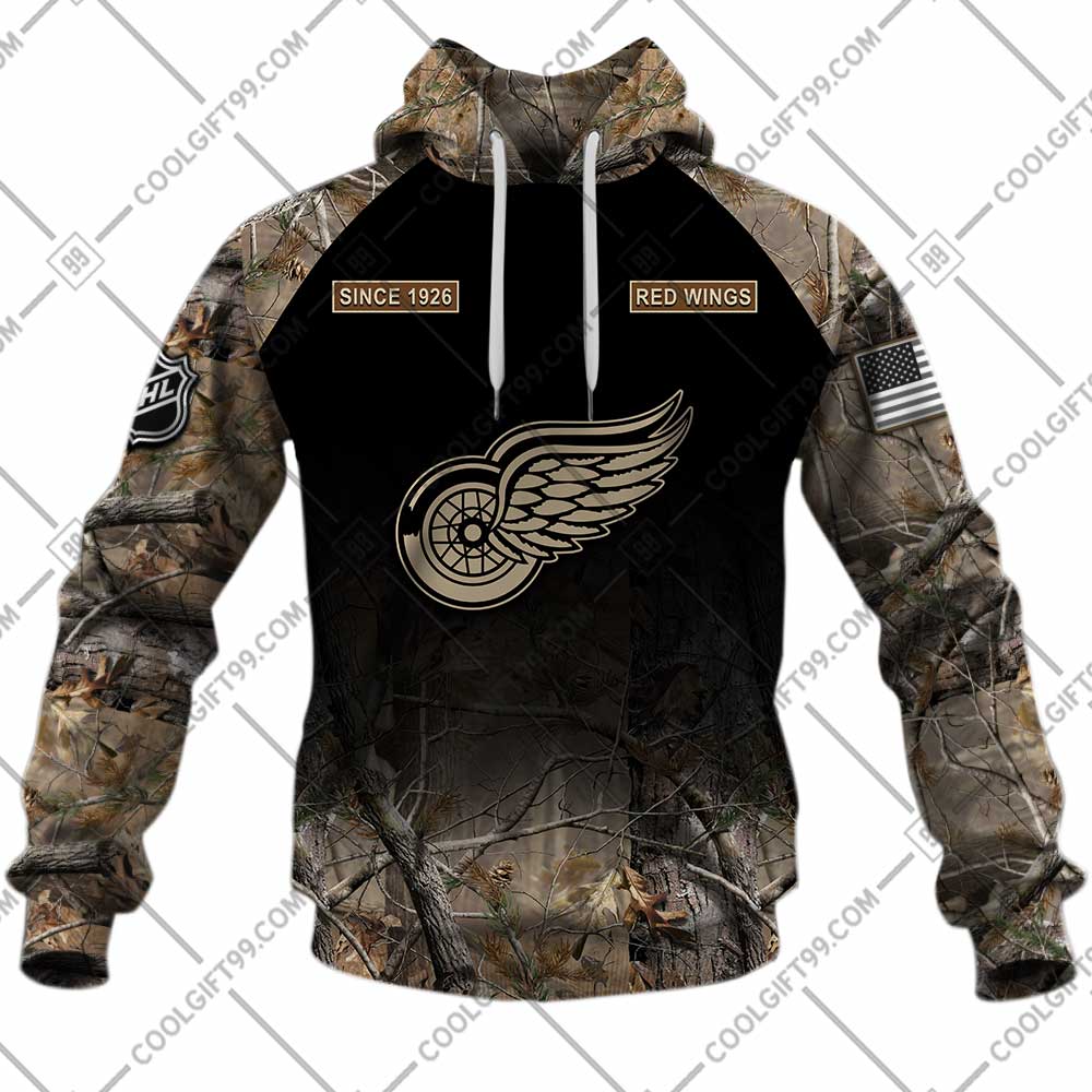 detroit red wings hunting camouflage custom shirt 2145 A0Cm2