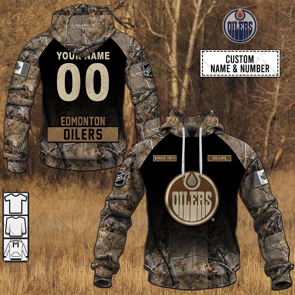 edmonton oilers hunting camouflage custom shirt 9996 tAEam
