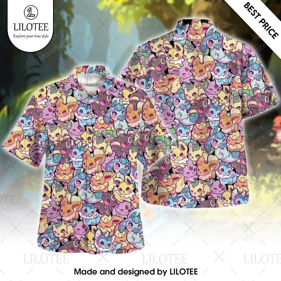eevee evolution cute pattern hawaiian shirt 1 971