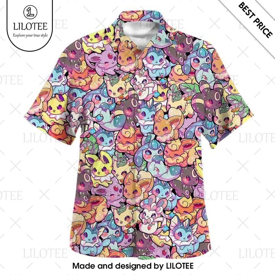 eevee evolution cute pattern hawaiian shirt 2 780