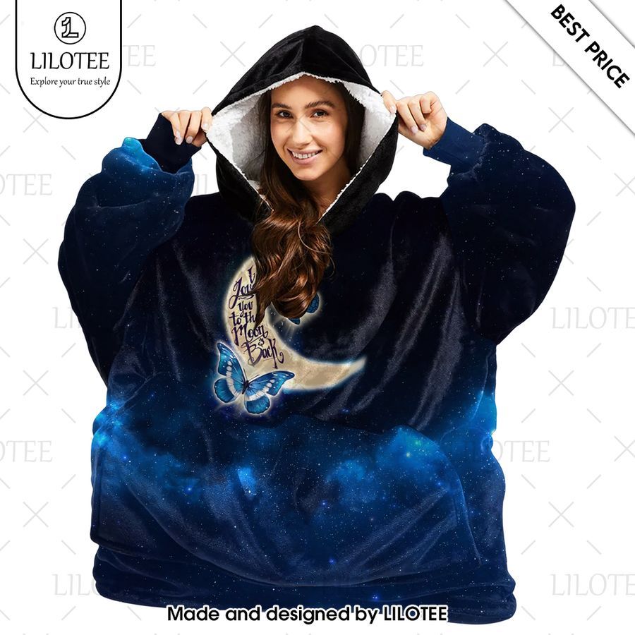 i love you to the moon and back hoodie blanket 4