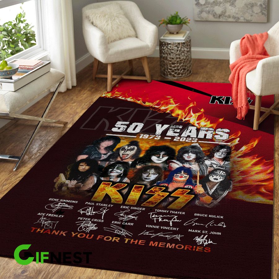 kiss band 50 years anniversary rug 2
