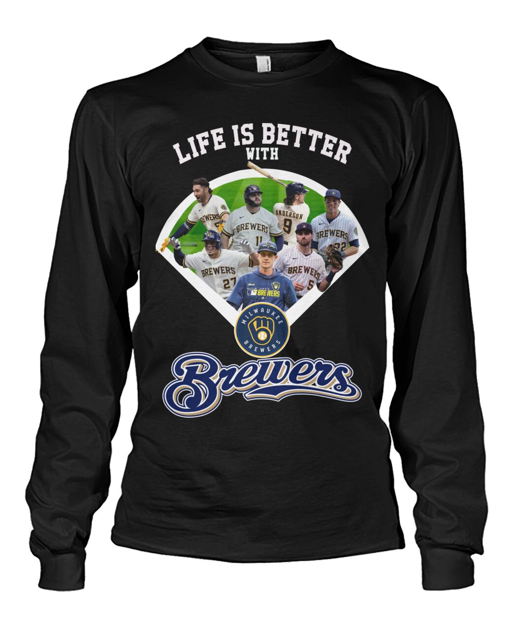 life is better with milwaukee brewers shirt 7085 CxRnj