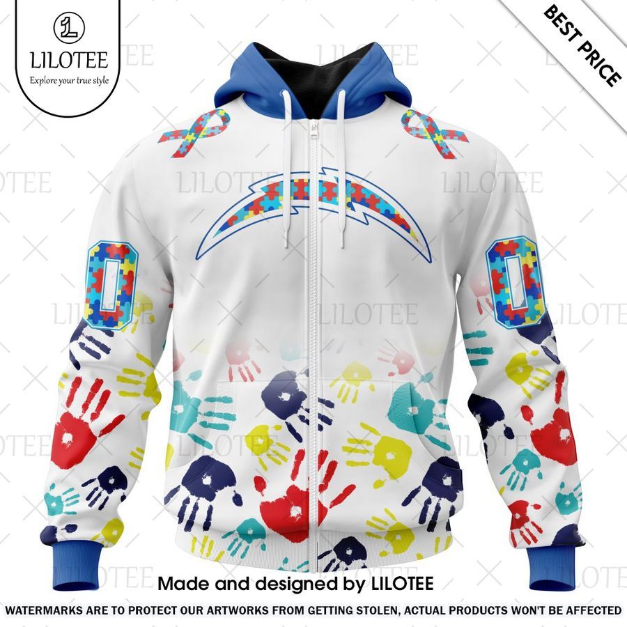 los angeles chargers special autism awareness design custom shirt 2 979