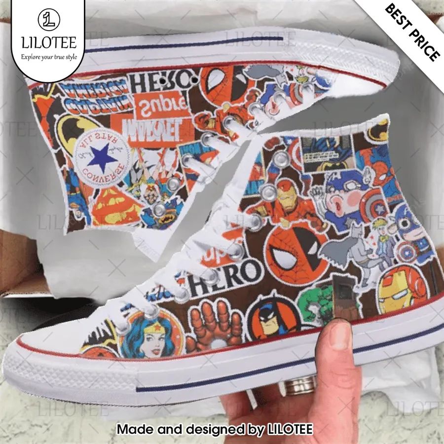 marvel stickerbomb canvas high top shoes 2 655