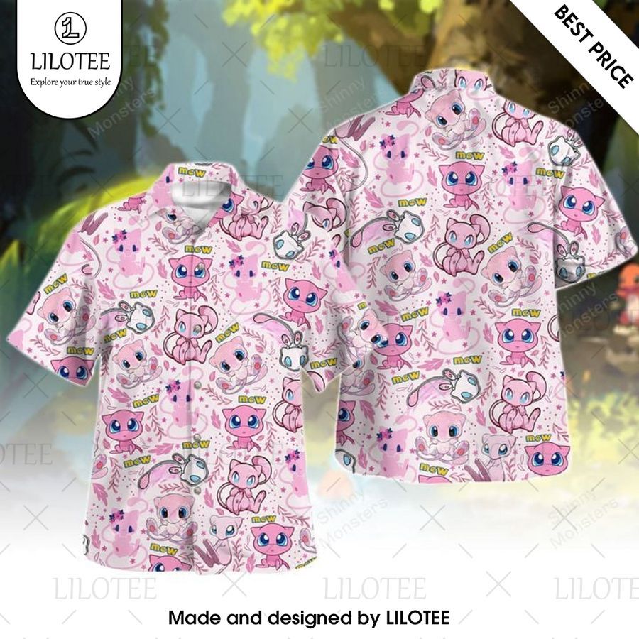 mew pattern hawaiian shirt 1 668