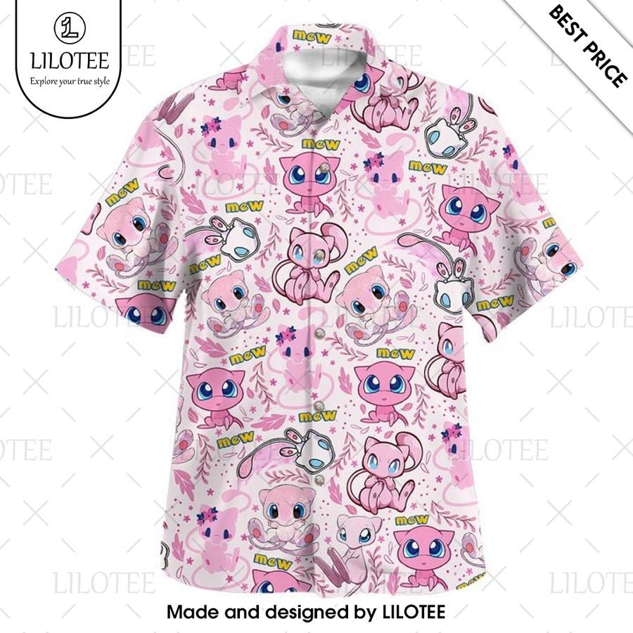 mew pattern hawaiian shirt 2 572
