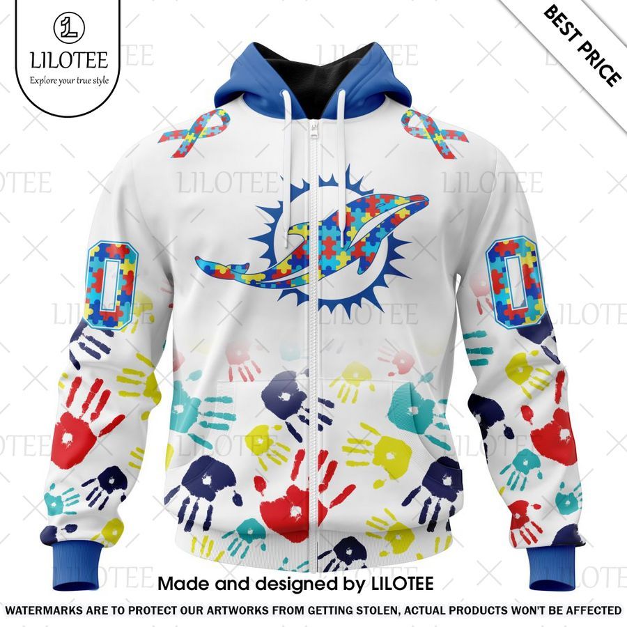 miami dolphins special autism awareness design custom shirt 2 940