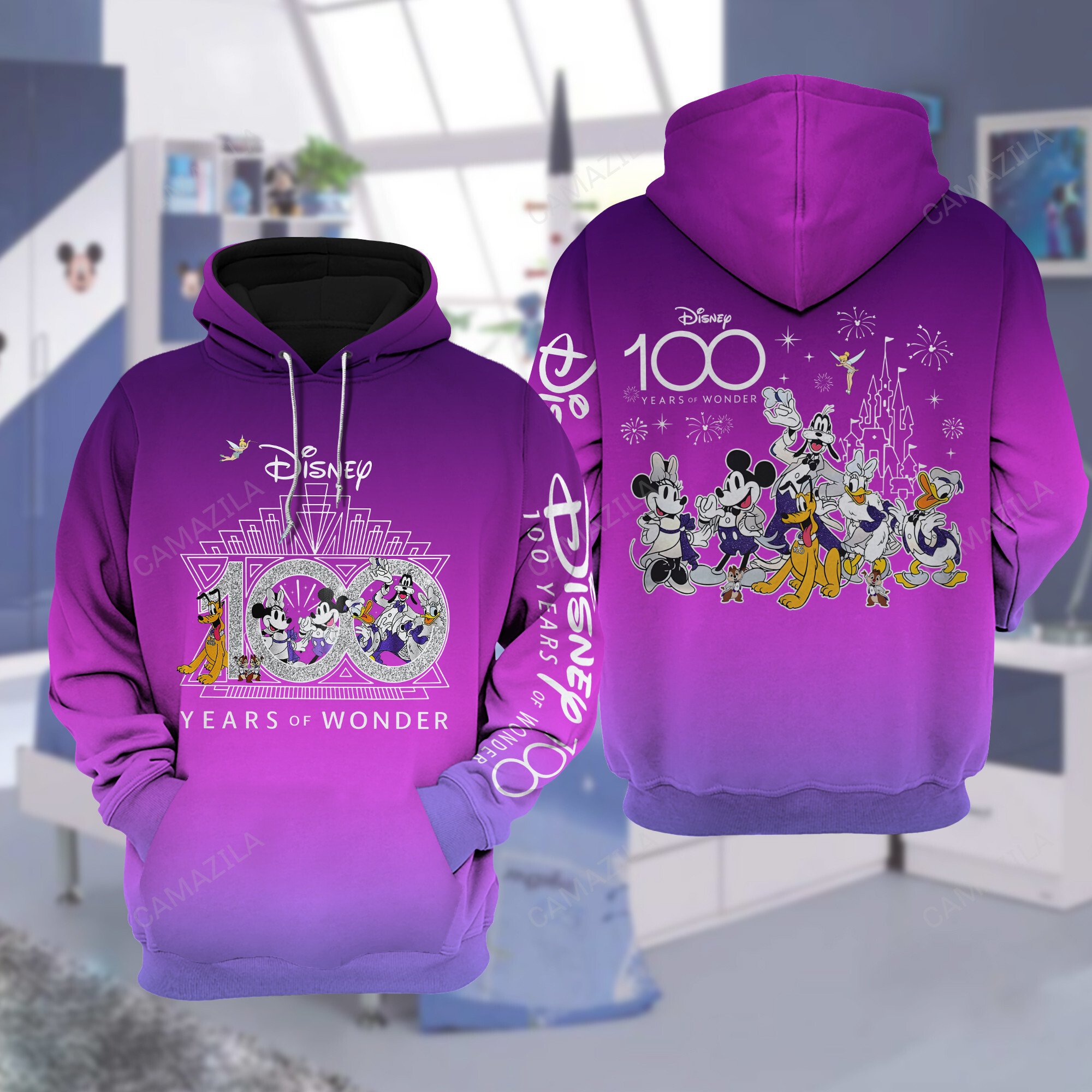 mickey and minnie mouse cartoon disney 100 years of wonder purple hoodie 9588 vmkkM
