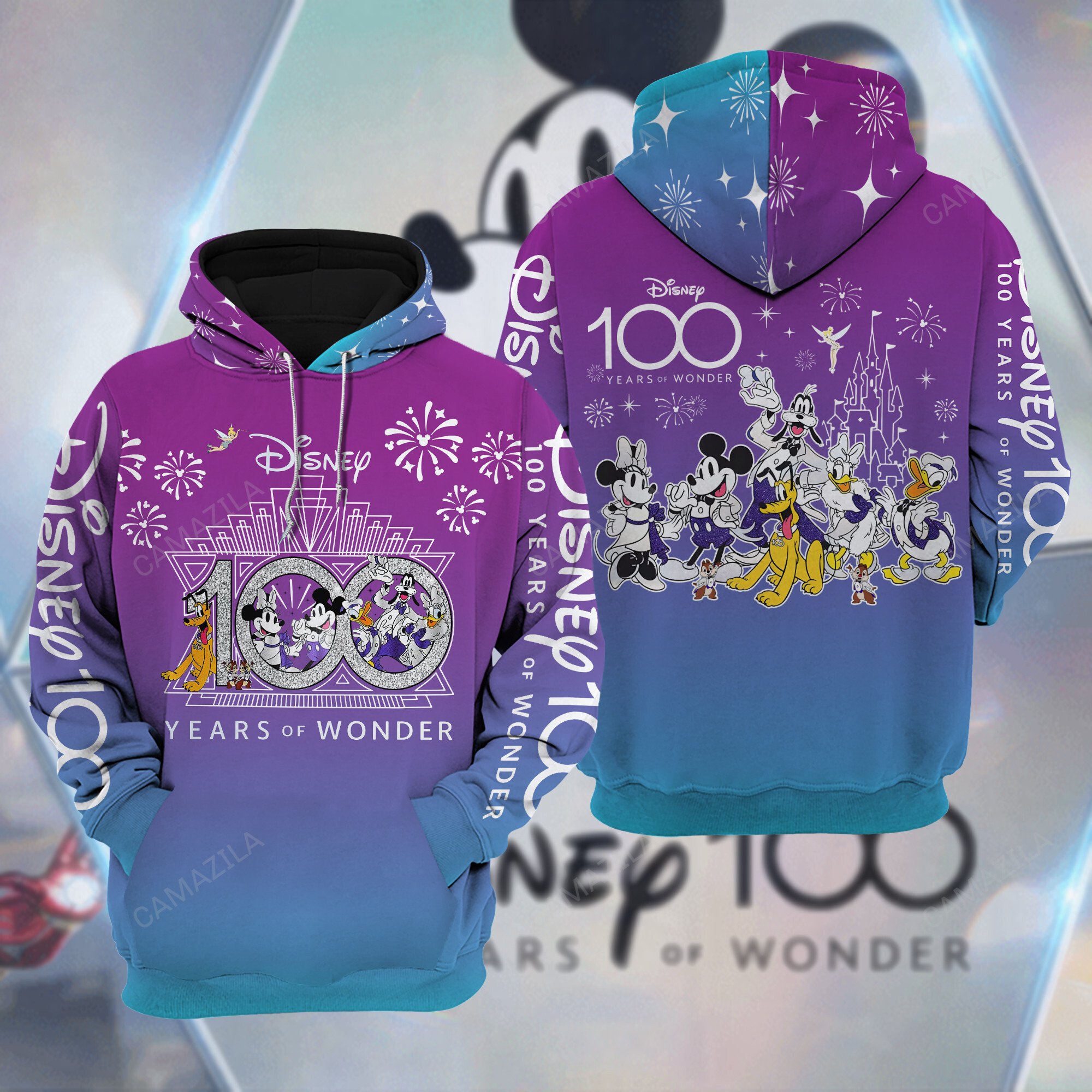 mickey and minnie mouse disney 100 years of wonder purple hoodie 3540 4Mbh4