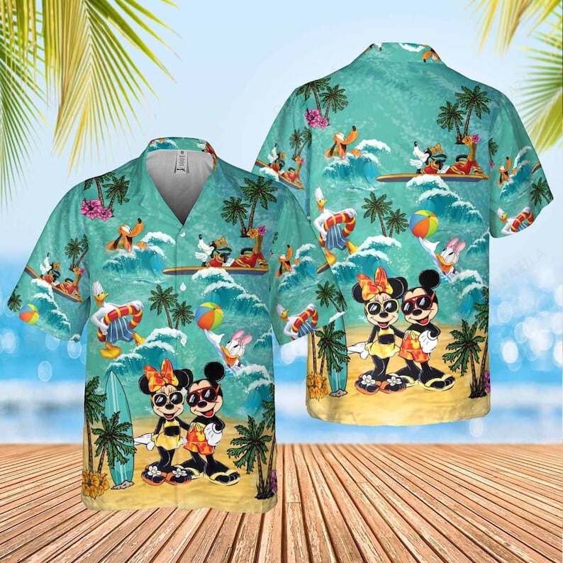 mickey minie mouse and friends beach hawaiian shirt 1105 nWwIF