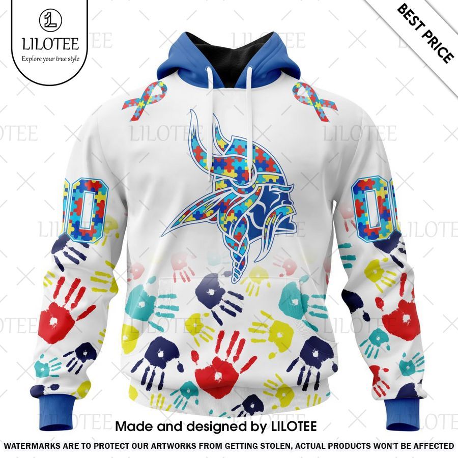 minnesota vikings special autism awareness design custom shirt 1 258