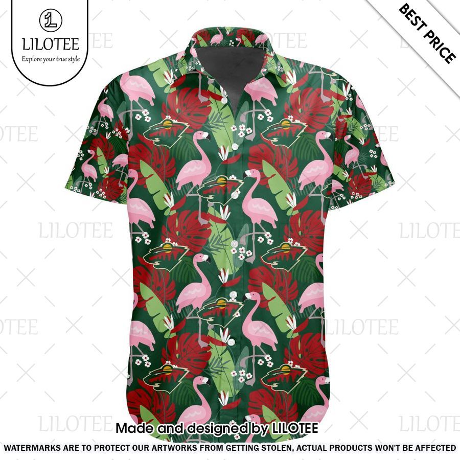 minnesota wild flamingo hawaiian shirt 2 869