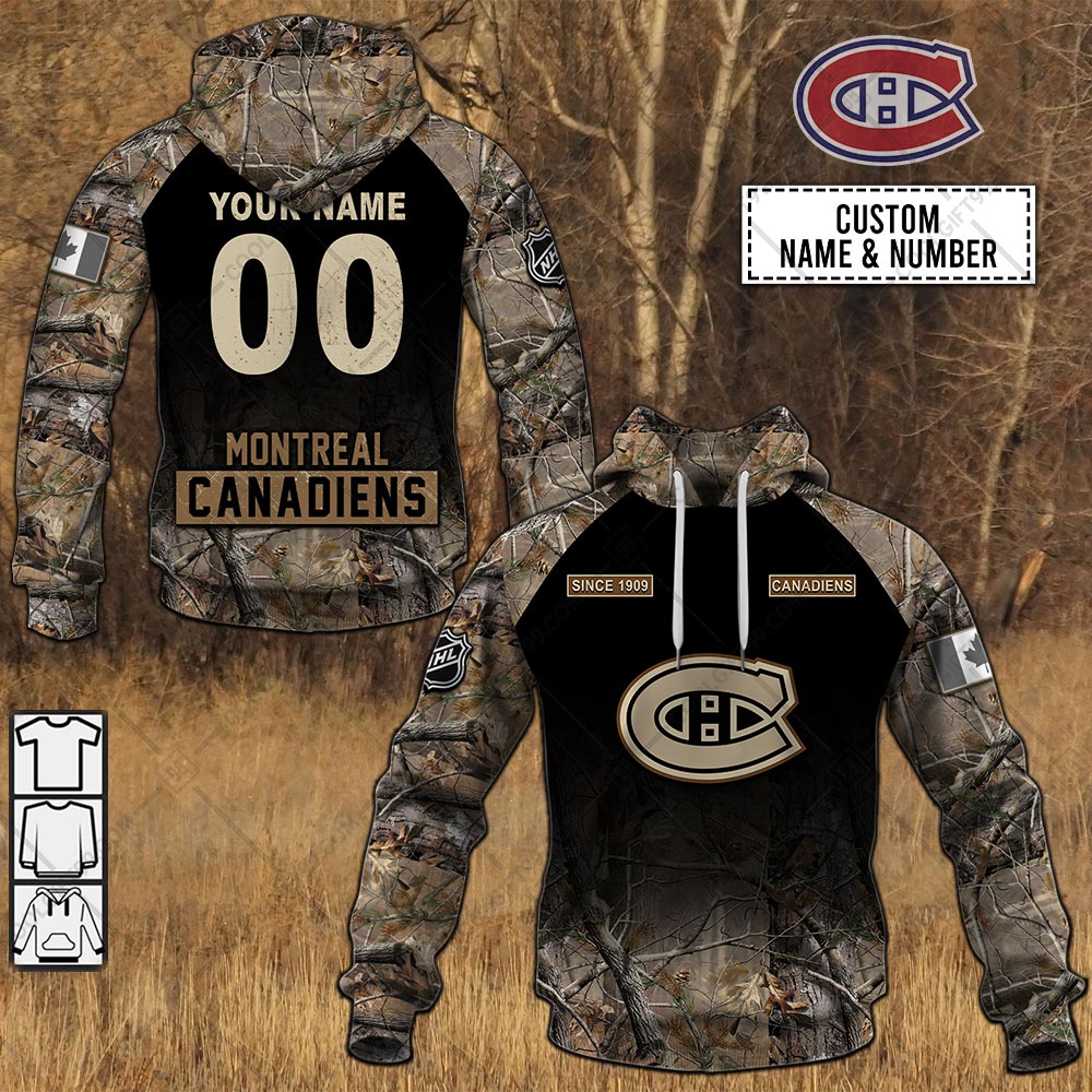 montreal canadiens hunting camouflage custom shirt 9230 XFLPV